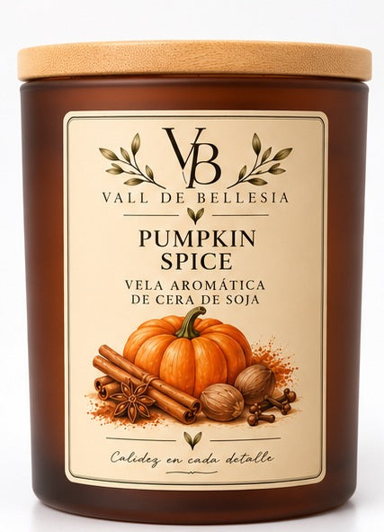Etiqueta trasera de la vela Pumpkin spice