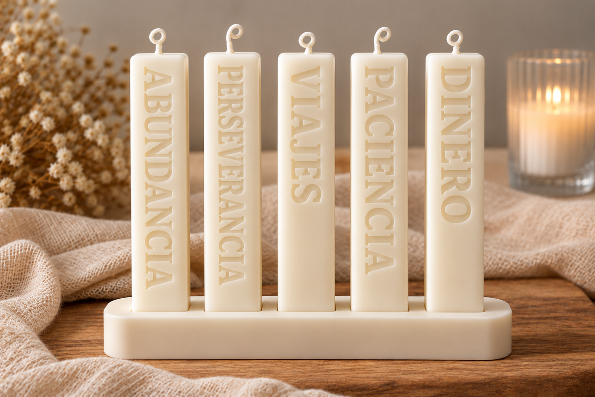 Conjunto de velas con palabras II · Navidad