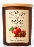 Etiqueta trasera de la vela Manzana y canela